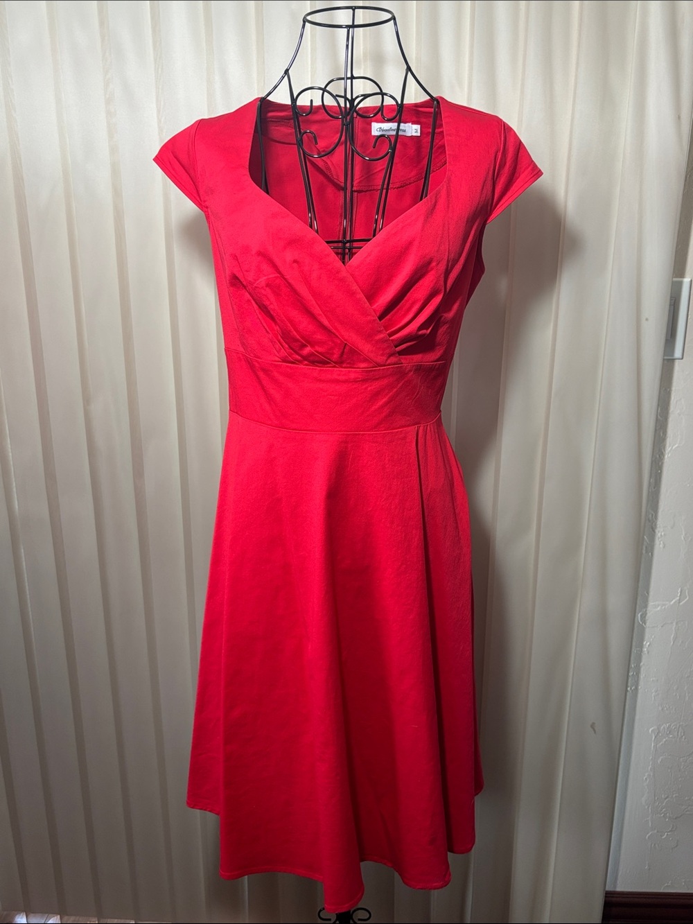 Classic Red Fit & Flare Dress by Bbonline Dress